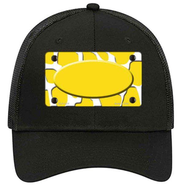 Yellow White Giraffe Yellow Center Oval Novelty License Plate Hat