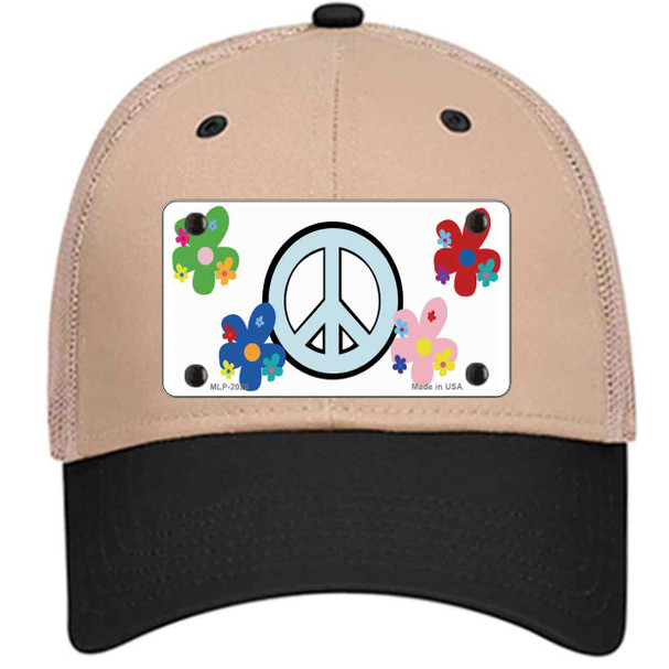 Peace Sign and Flowers Novelty License Plate Hat