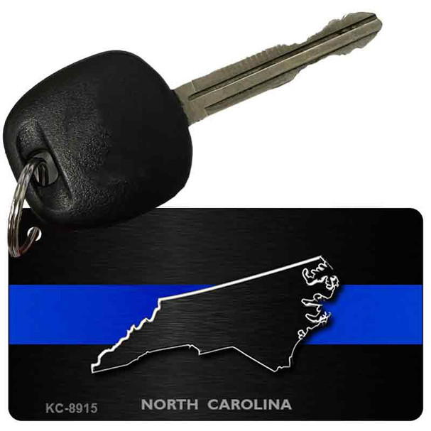 North Carolina Thin Blue Line Novelty Metal Key Chain KC-8915