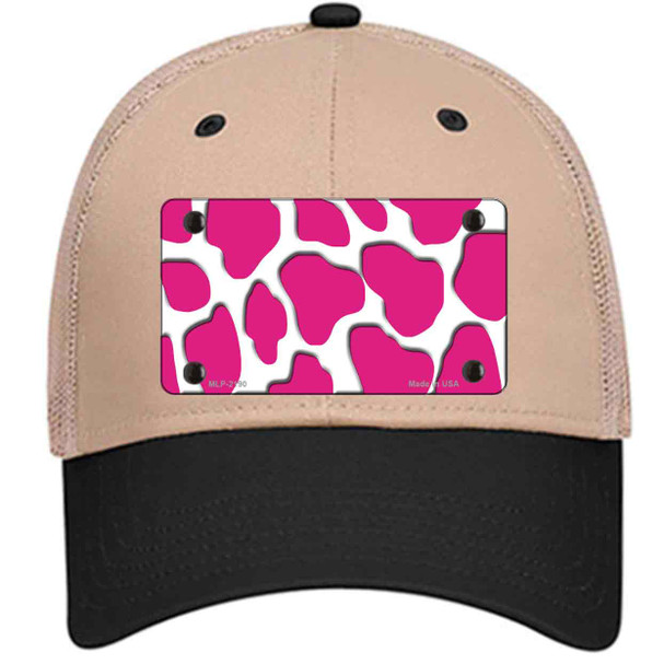 Pink White Giraffe Novelty License Plate Hat