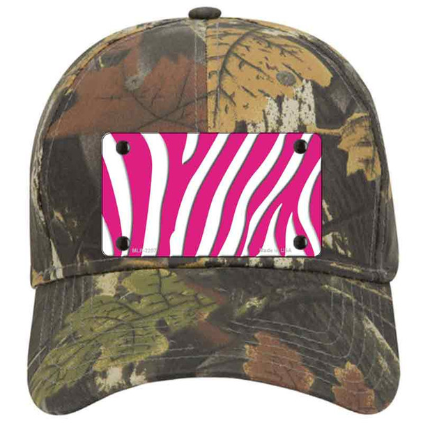 Hot Pink White Zebra Novelty License Plate Hat