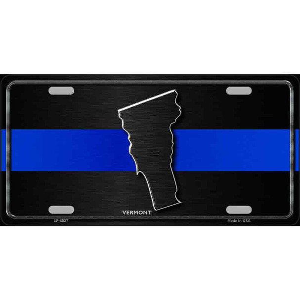 Vermont Thin Blue Line Metal Novelty License Plate
