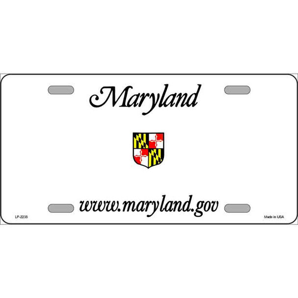 Maryland Novelty State Blank Metal License Plate