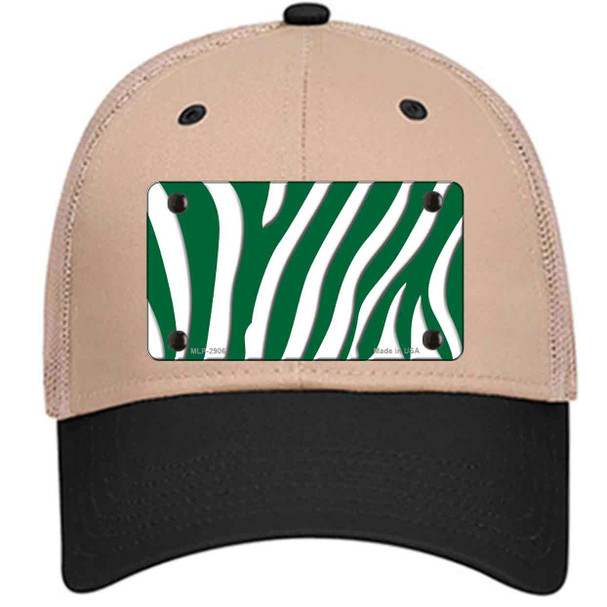 Green White Zebra Novelty License Plate Hat