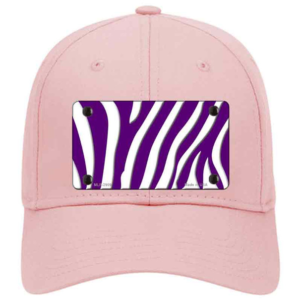 Purple White Zebra Novelty License Plate Hat