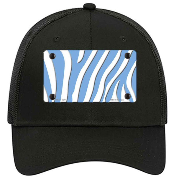 Light Blue White Zebra Novelty License Plate Hat