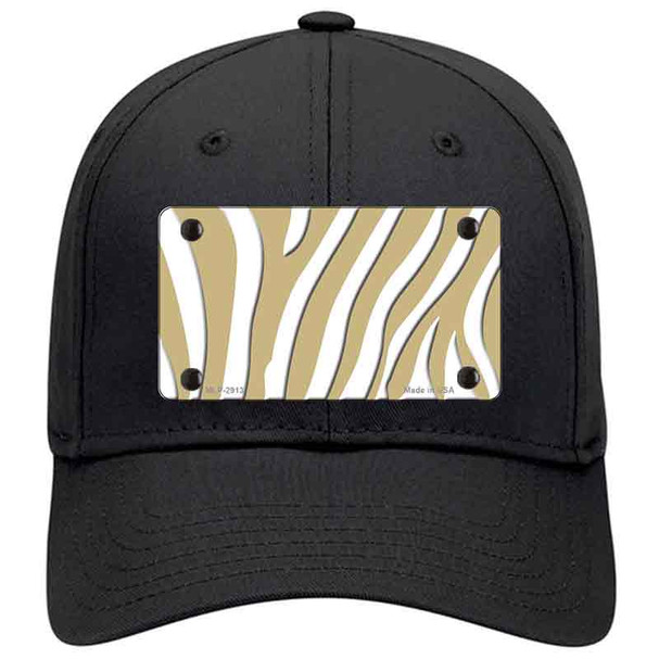 Gold White Zebra Novelty License Plate Hat