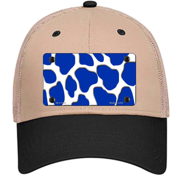 Blue White Giraffe Novelty License Plate Hat