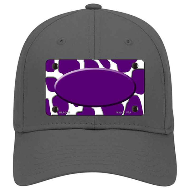 Purple White Giraffe Purple Center Oval Novelty License Plate Hat