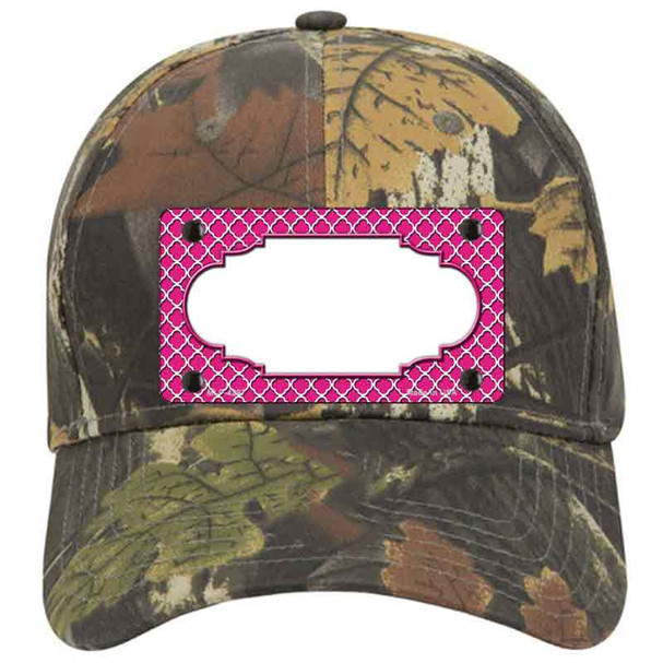 Pink White Quatrefoil Center Scallop Novelty License Plate Hat