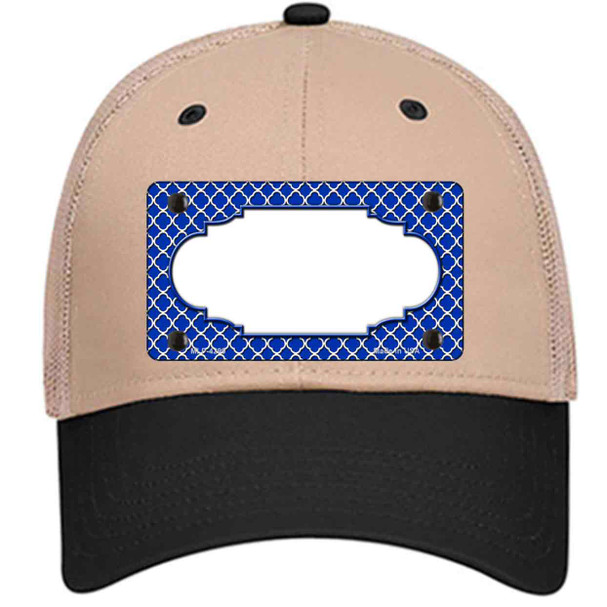 Blue White Quatrefoil Center Scallop Novelty License Plate Hat