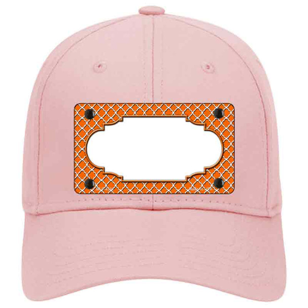 Orange White Quatrefoil Center Scallop Novelty License Plate Hat