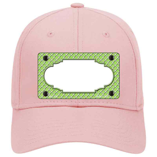 Lime Green White Quatrefoil Center Scallop Novelty License Plate Hat