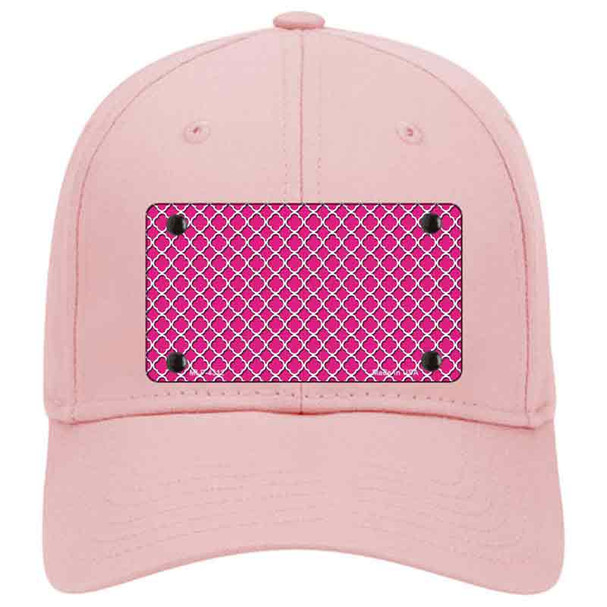 Pink White Quatrefoil Novelty License Plate Hat