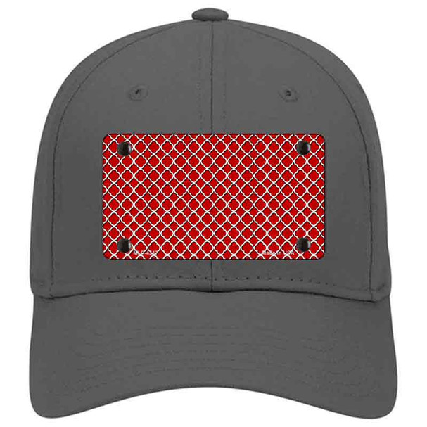 Red White Quatrefoil Novelty License Plate Hat
