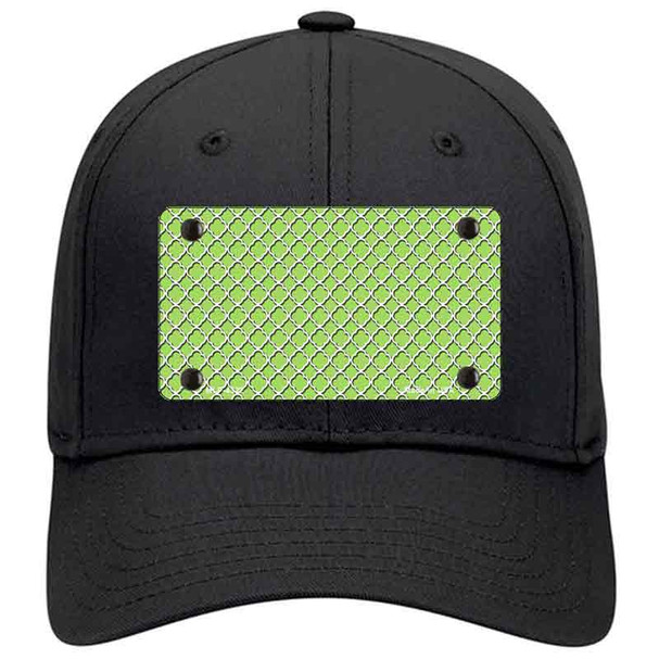 Lime Green White Quatrefoil Novelty License Plate Hat
