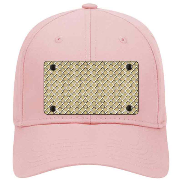 Gold White Quatrefoil Novelty License Plate Hat