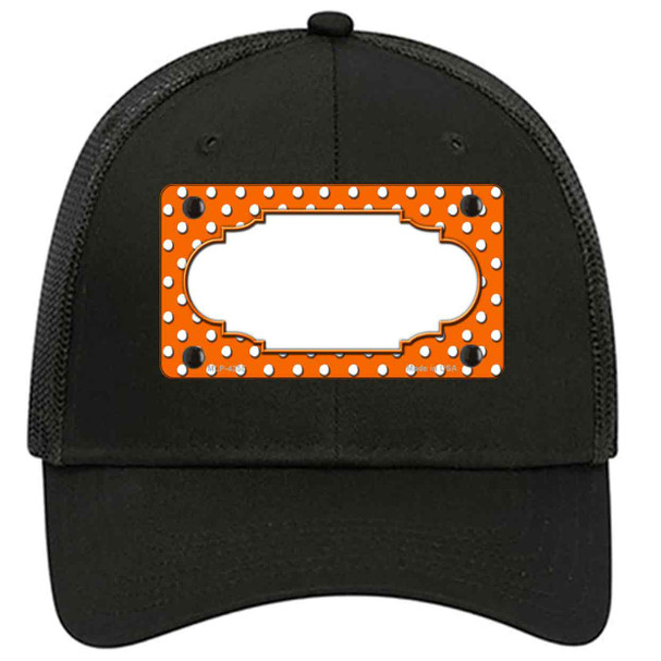Scallop Orange White Polka Dot Novelty License Plate Hat