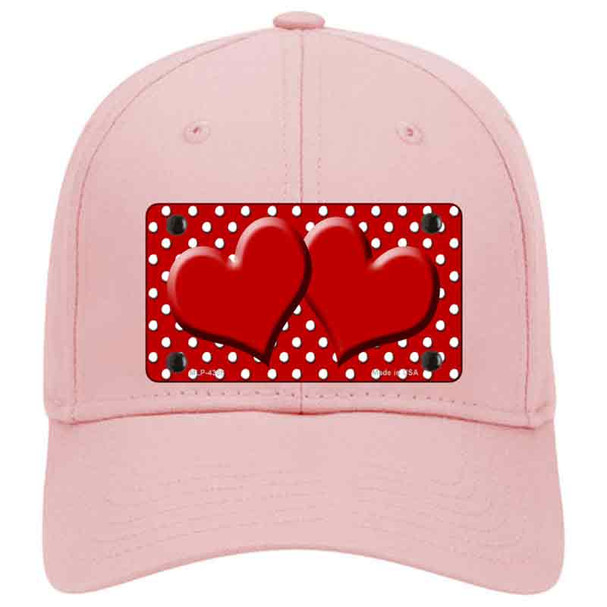 Red White Polka Dot Center Hearts Novelty License Plate Hat
