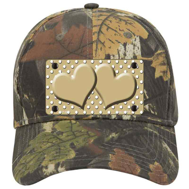 Gold White Polka Dot Center Hearts Novelty License Plate Hat