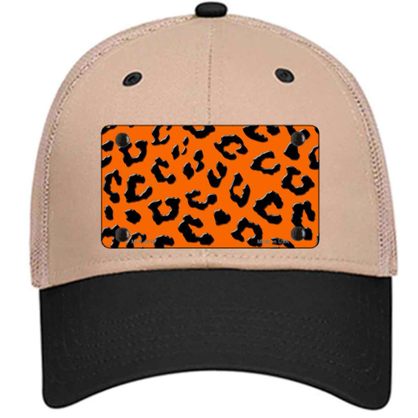 Orange Black Cheetah Novelty License Plate Hat