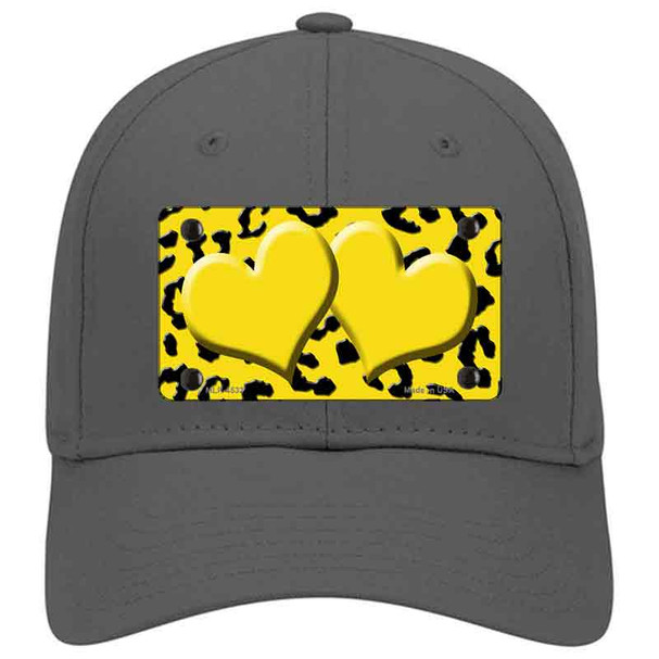Yellow Black Cheetah Yellow Center Hearts Novelty License Plate Hat
