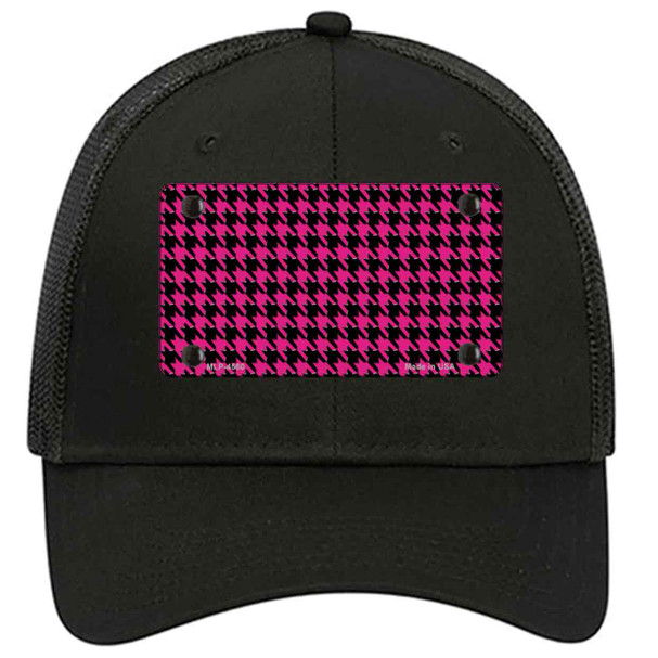 Pink Black Houndstooth Novelty License Plate Hat