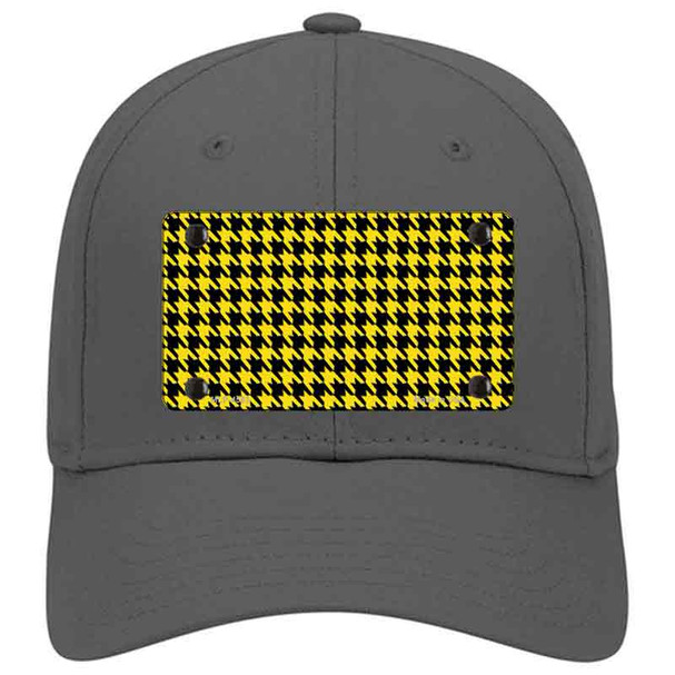 Yellow Black Houndstooth Novelty License Plate Hat