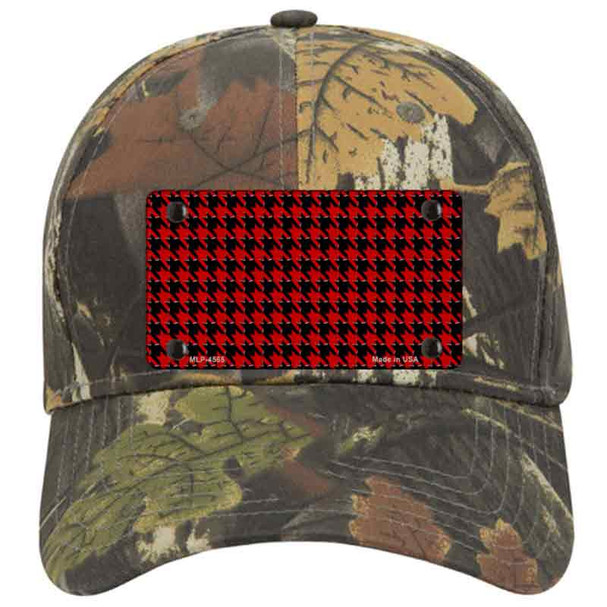 Red Black Houndstooth Novelty License Plate Hat