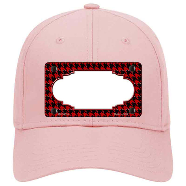 Red Black Houndstooth Scallop Center Novelty License Plate Hat