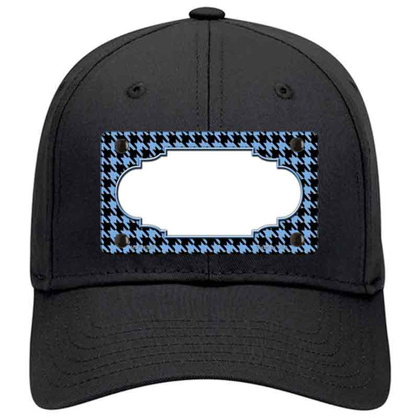 Light Blue Black Houndstooth Scallop Center Novelty License Plate Hat