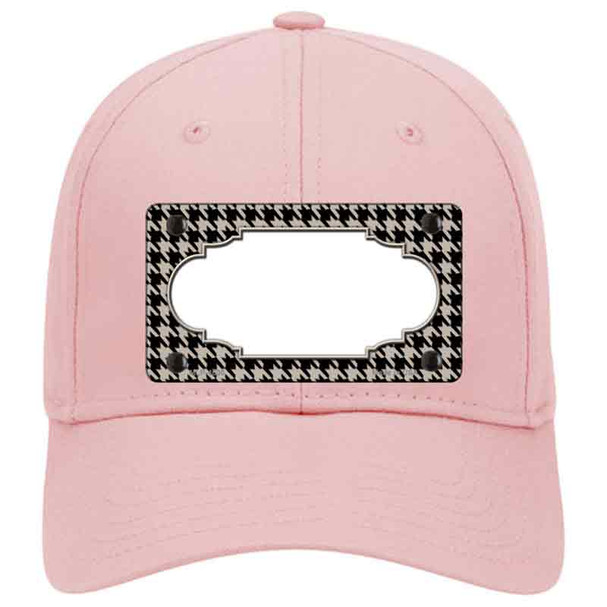 Tan Black Houndstooth Scallop Center Novelty License Plate Hat