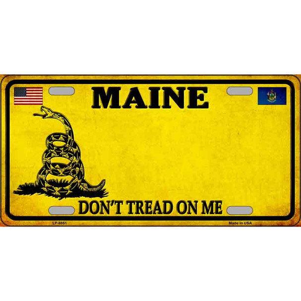 Maine Dont Tread On Me Metal Novelty License Plate