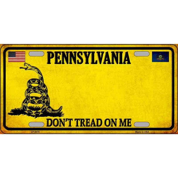 Pennsylvania Dont Tread On Me Metal Novelty License Plate