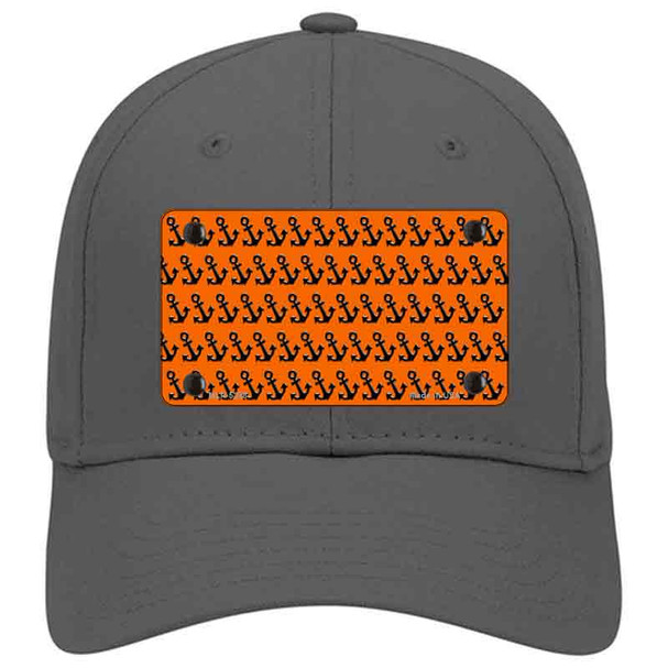 Orange Black Anchor Novelty License Plate Hat
