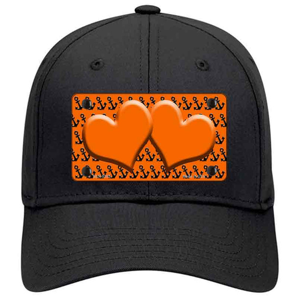 Orange Black Anchor Orange Heart Center Novelty License Plate Hat