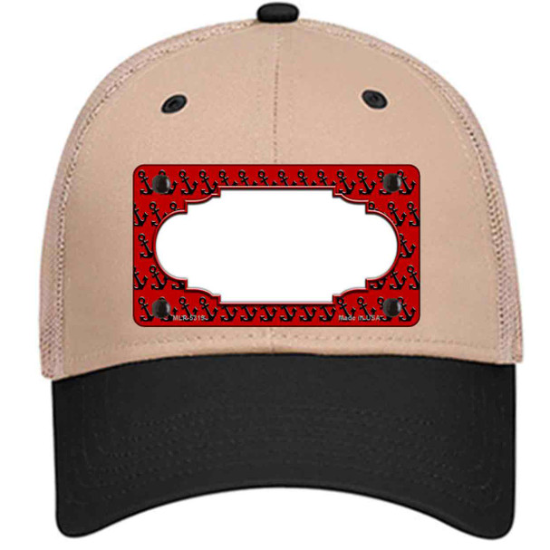 Red Black Anchor Scallop Center Novelty License Plate Hat