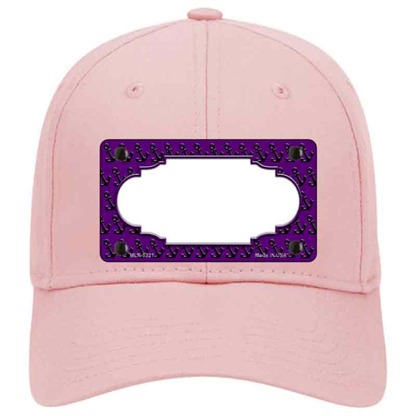 Purple Black Anchor Scallop Center Novelty License Plate Hat