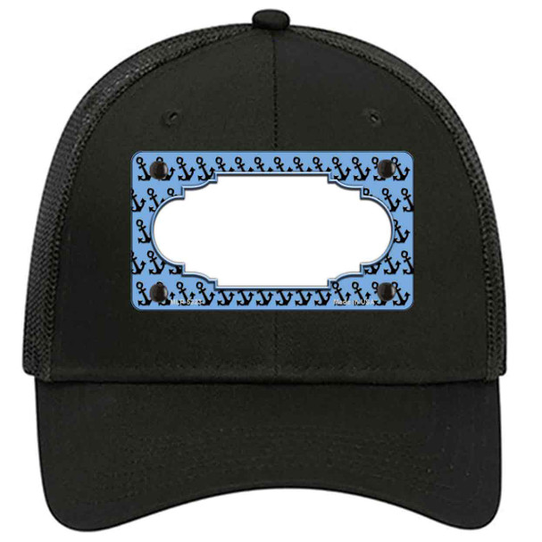 Light Blue Black Anchor Scallop Center Novelty License Plate Hat