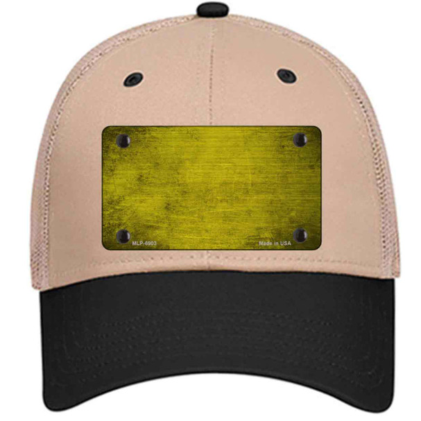 Yellow Oil Rubbed Solid Novelty License Plate Hat