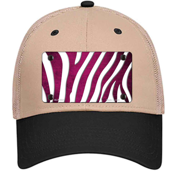 Pink White Zebra Oil Rubbed Novelty License Plate Hat