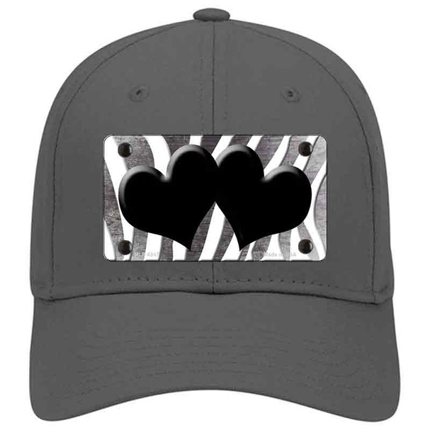 Black White Zebra Hearts Oil Rubbed Novelty License Plate Hat