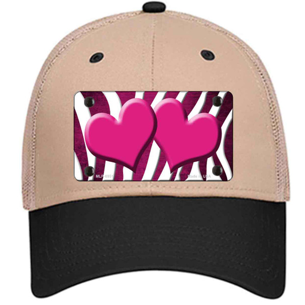 Pink White Zebra Hearts Oil Rubbed Novelty License Plate Hat