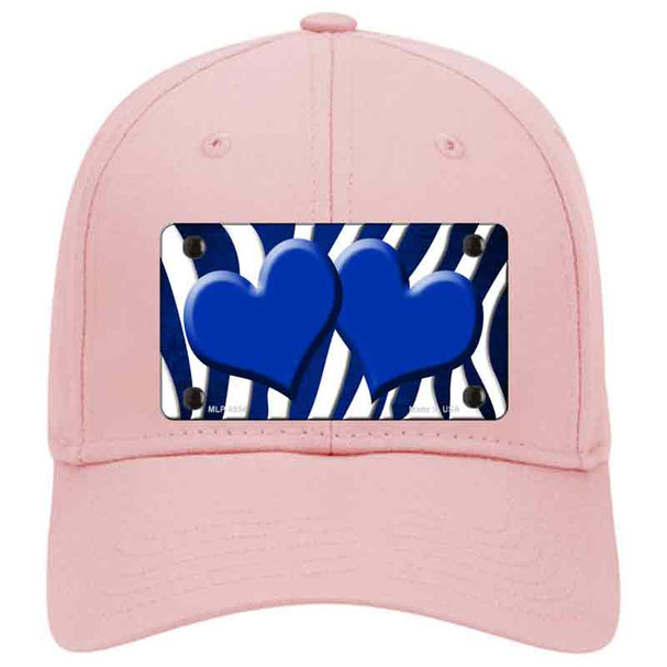 Blue White Zebra Hearts Oil Rubbed Novelty License Plate Hat