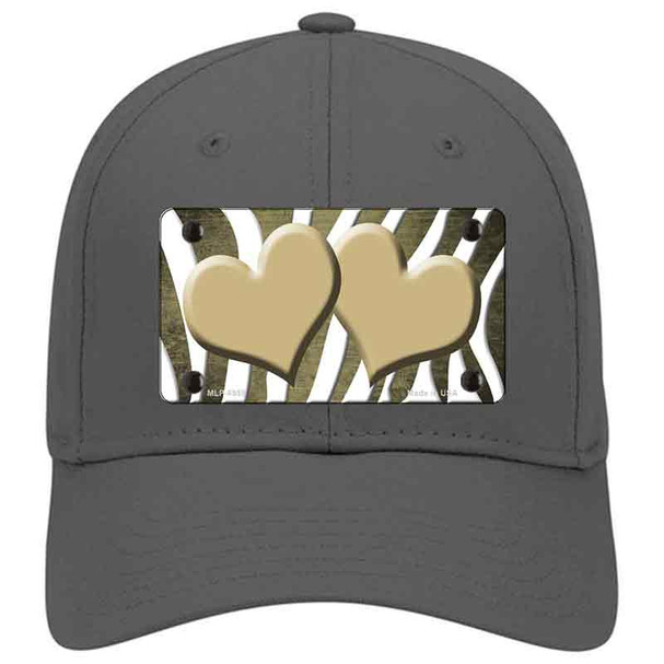 Gold White Zebra Hearts Oil Rubbed Novelty License Plate Hat