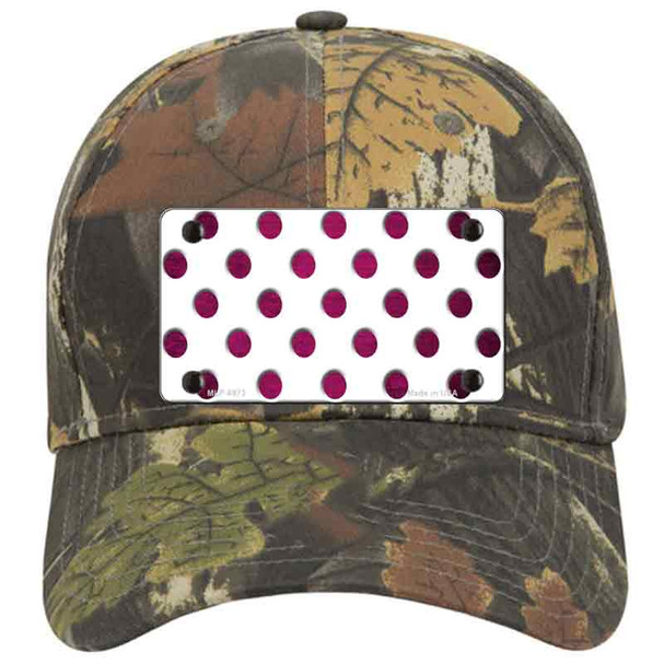 Pink White Dots Oil Rubbed Novelty License Plate Hat