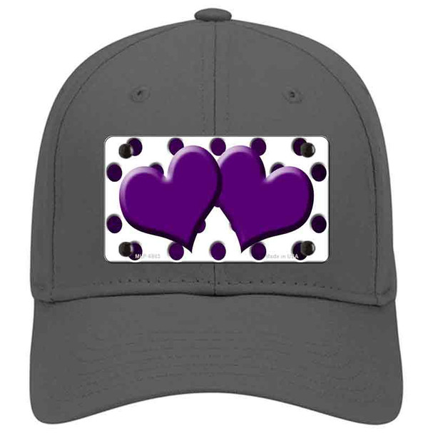 Purple White Dots Hearts Oil Rubbed Novelty License Plate Hat
