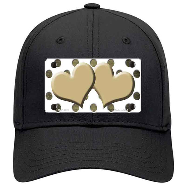 Gold White Dots Hearts Oil Rubbed Novelty License Plate Hat