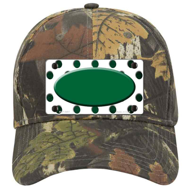 Green White Dots Oval Oil Rubbed Novelty License Plate Hat