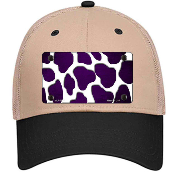 Purple White Giraffe Oil Rubbed Novelty License Plate Hat